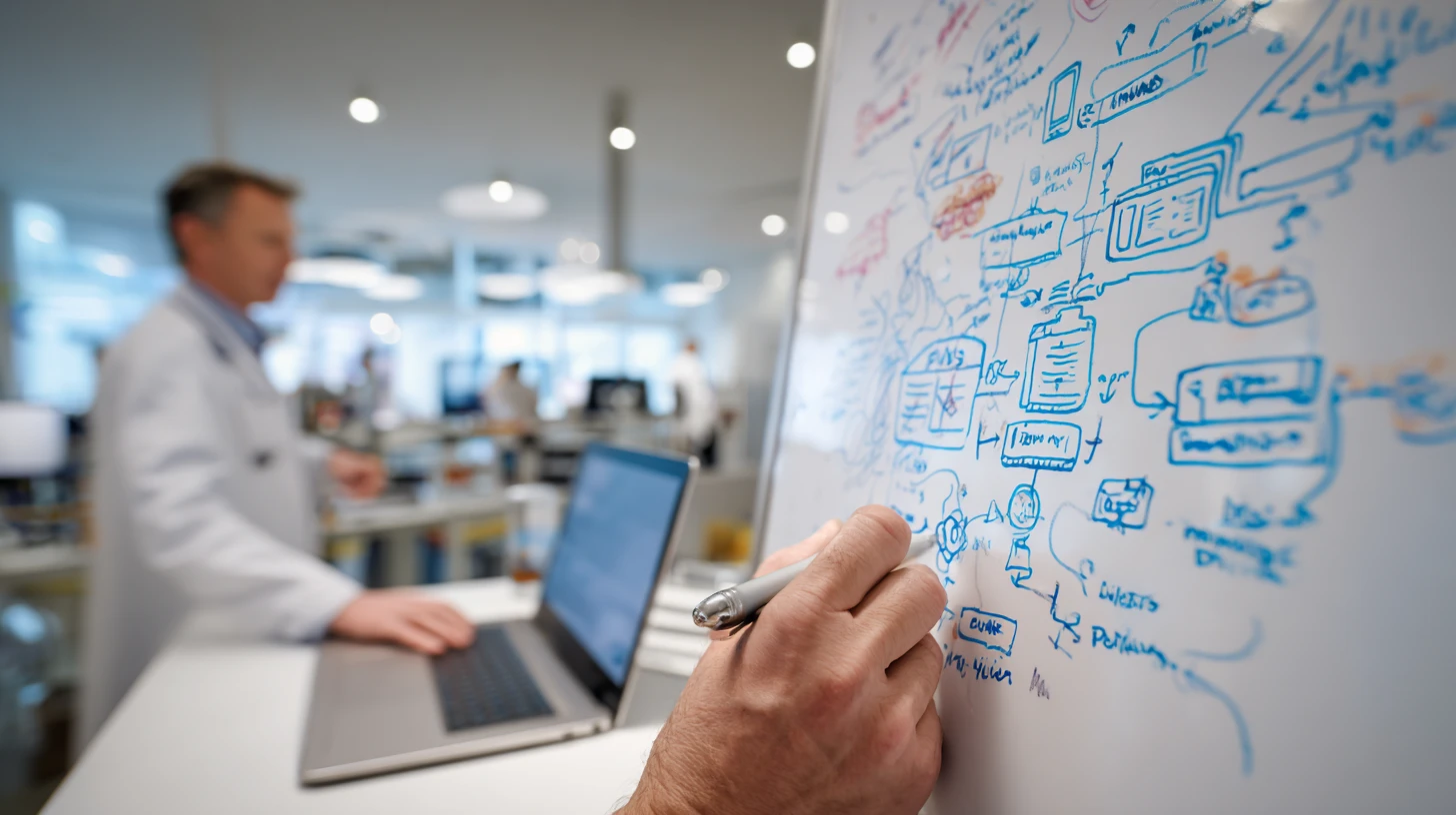 Whiteboard integration map connecting PIMS to key systems