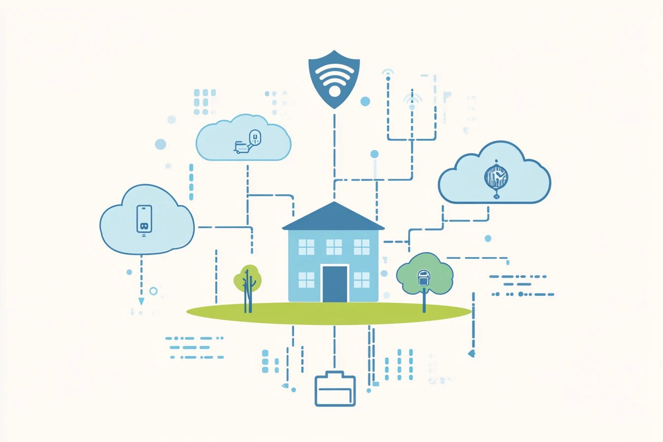 Network resilience and data security setup supporting cloud veterinary software, including cellular failover and encrypted backups.