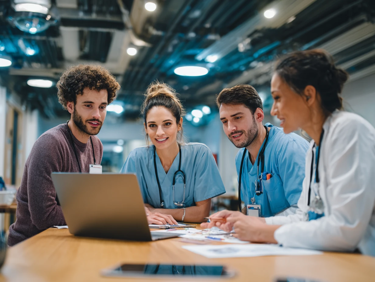 Internal champions meet to plan a vet software migration for new veterinary practice management software