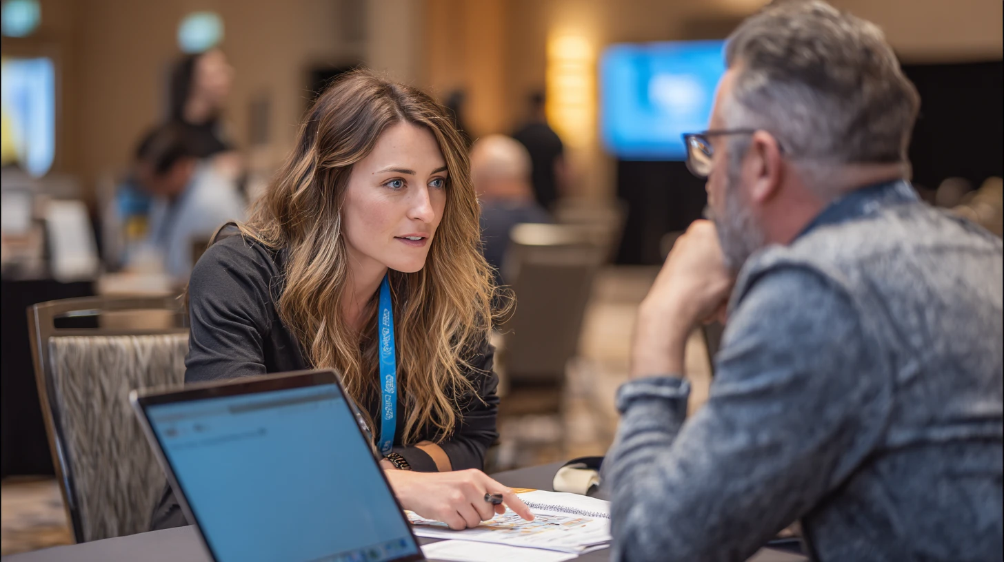 Practice manager in a vendor demo asking questions with confidence, not just listening to a sales pitch