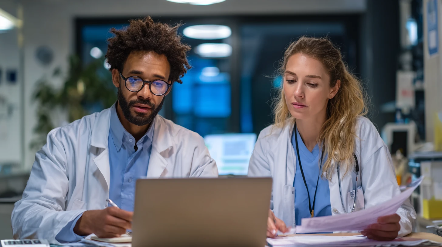 Practice manager calculating veterinary AI scribe ROI, weighing time saved against review time, correction time, and governance overhead.