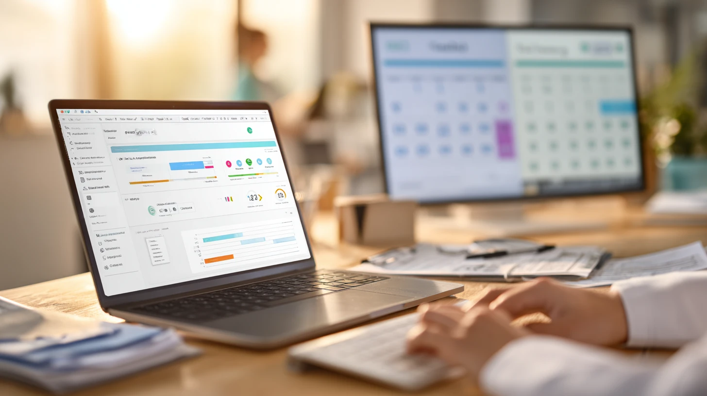 Veterinary administrator validating real time PIMS integration for scheduling software