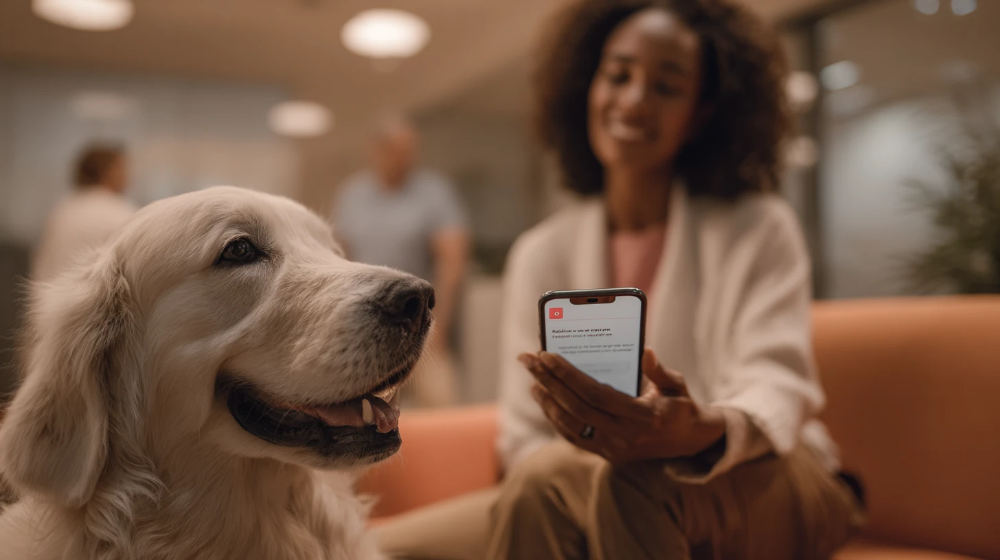 Client confirming and rescheduling a veterinary appointment easily from a two step reminder